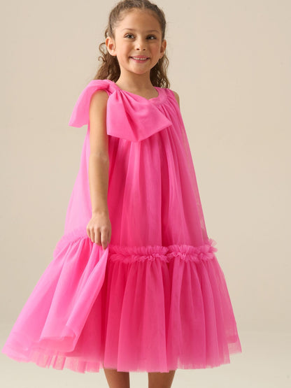 Angel & Rocket Pink Talullah Bow Shoulder Tulle Dress image 3