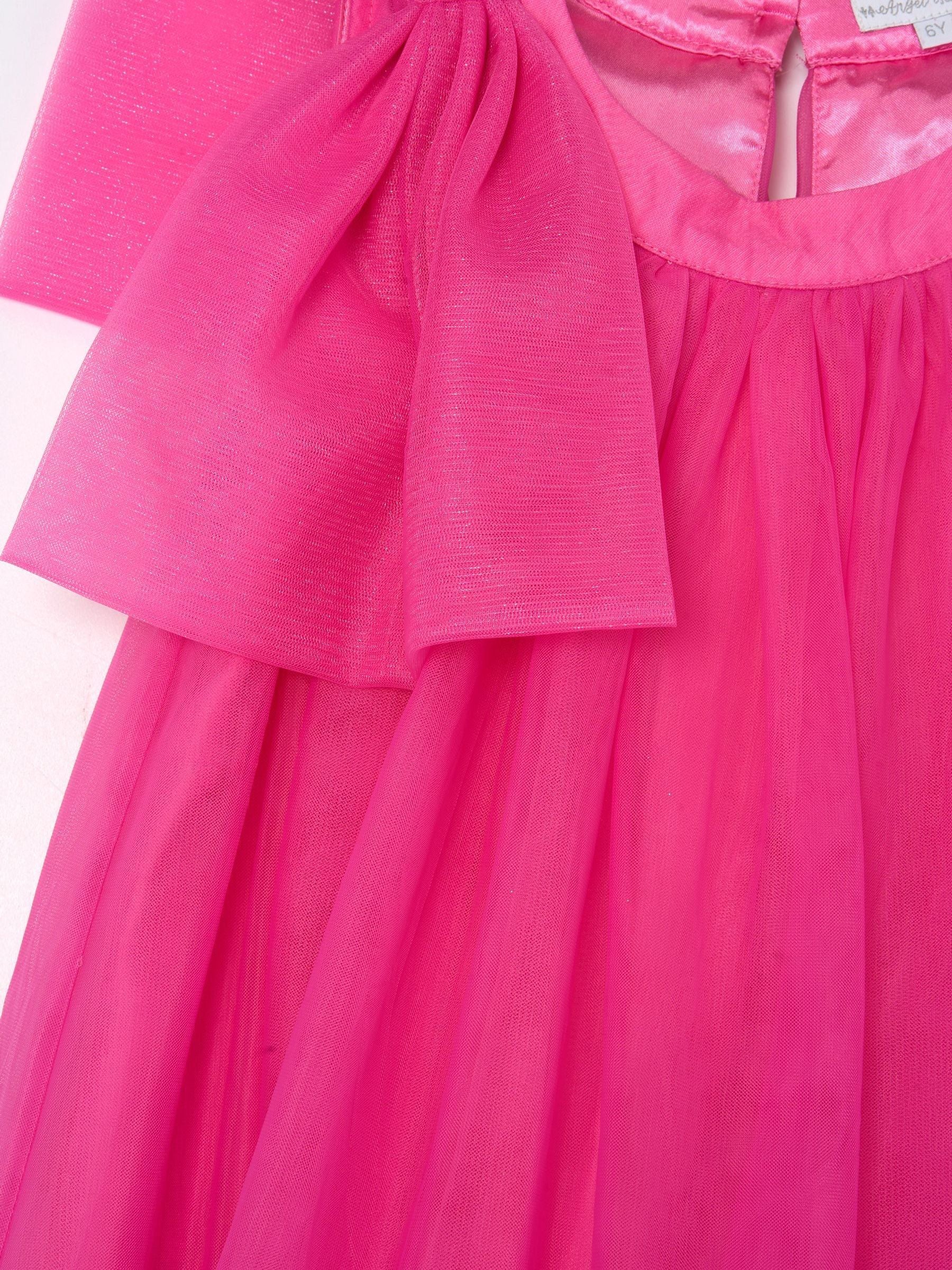 Angel & Rocket Pink Talullah Bow Shoulder Tulle Dress image 6
