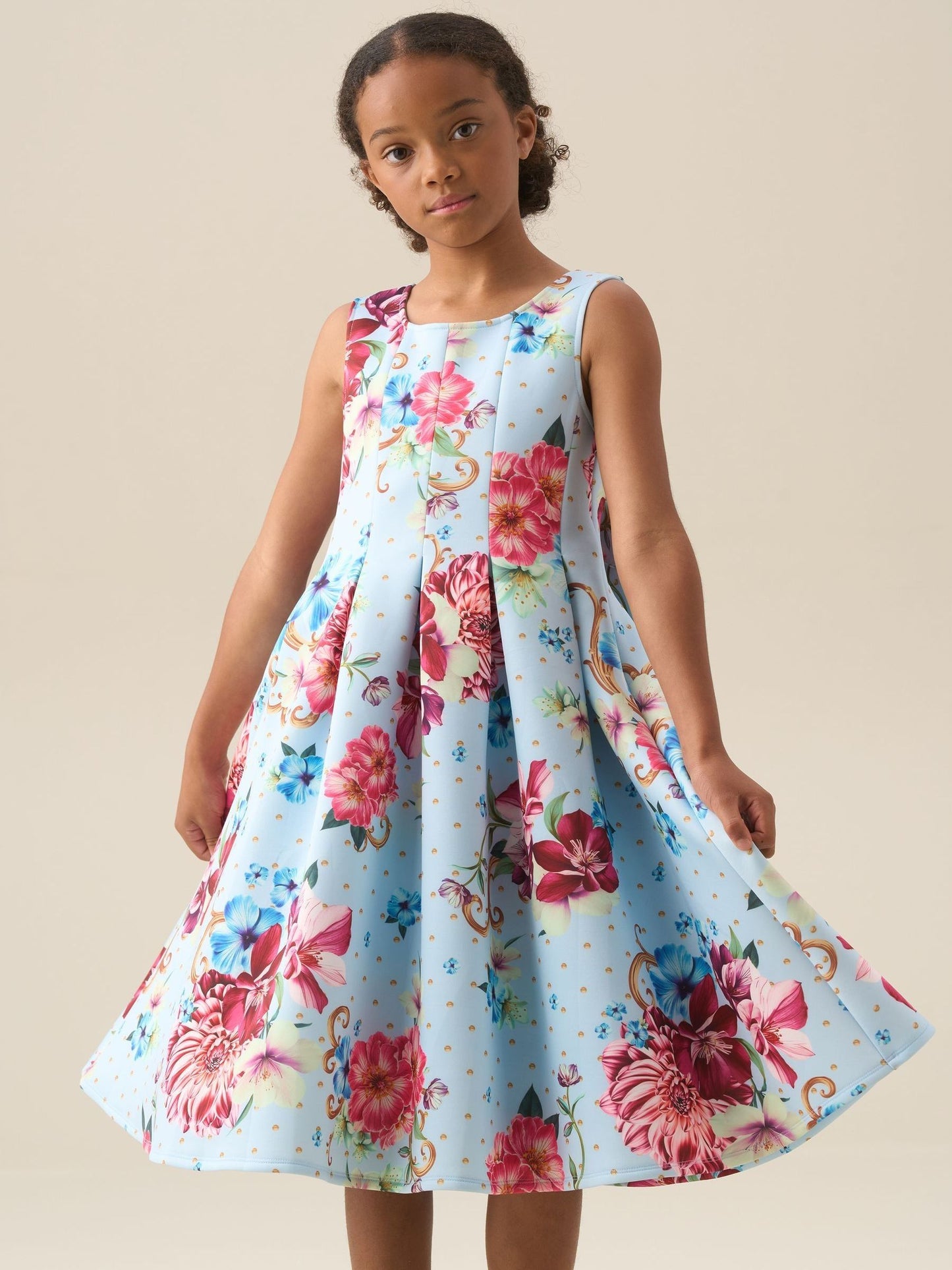Angel & Rocket Blue Lola Pleated Fitted Dress image 3
