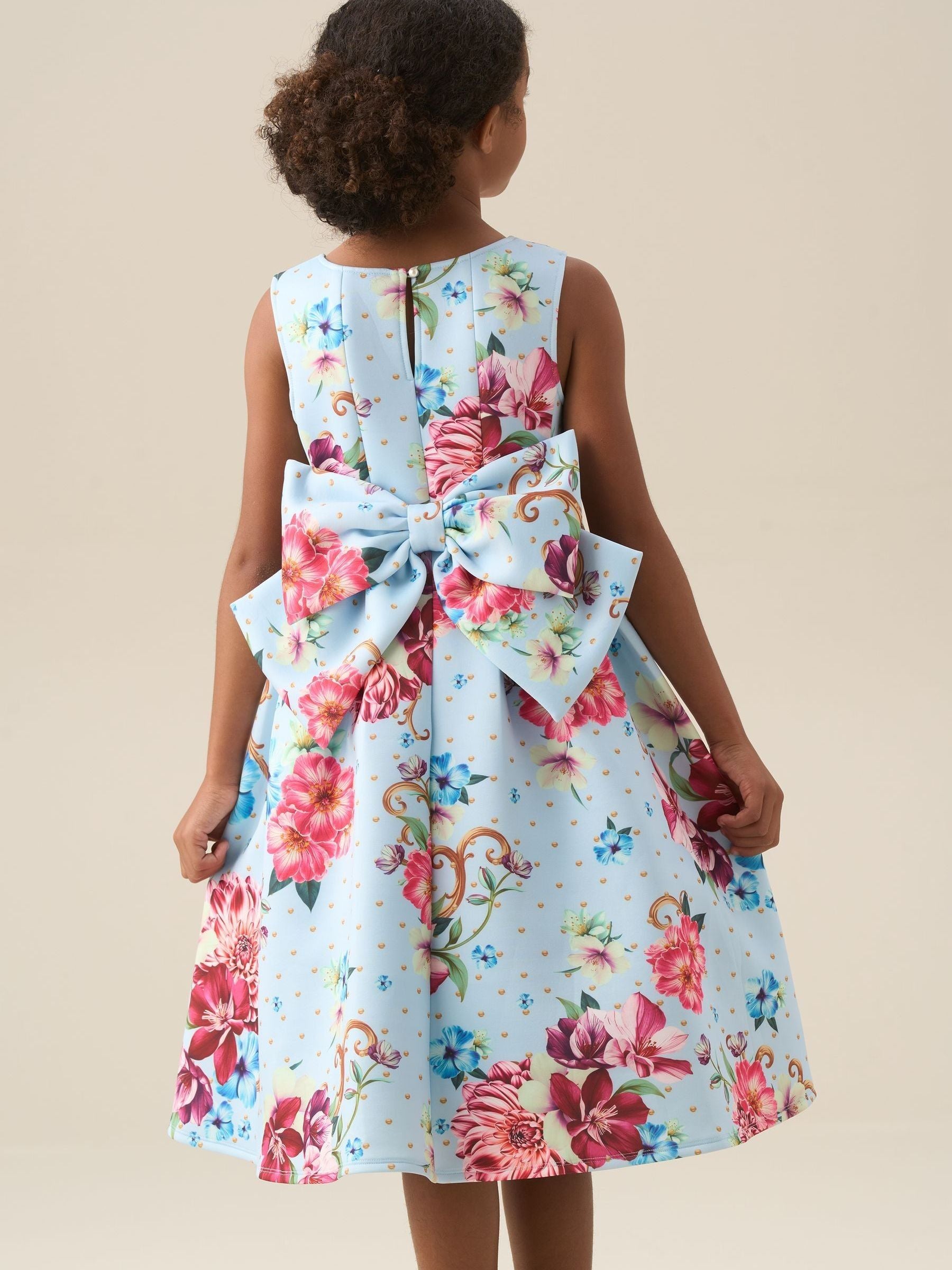 Angel & Rocket Blue Lola Pleated Fitted Dress image 4