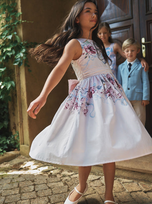 Dsiney Kidz - Angel & Rocket Pink Elisa Print Bow Waist Dress image 1