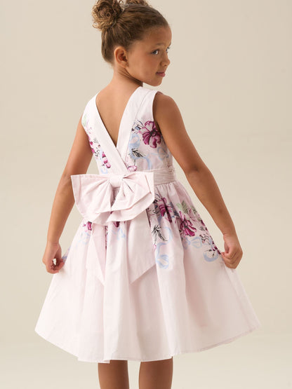 Angel & Rocket Pink Elisa Print Bow Waist Dress image 13
