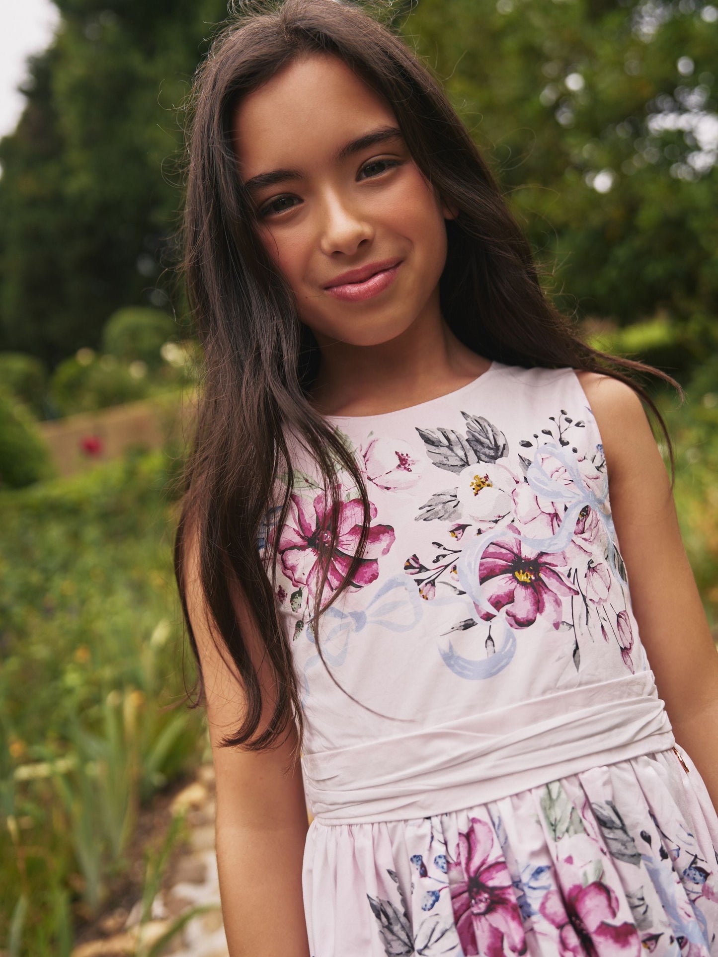 Angel & Rocket Pink Elisa Print Bow Waist Dress image 4