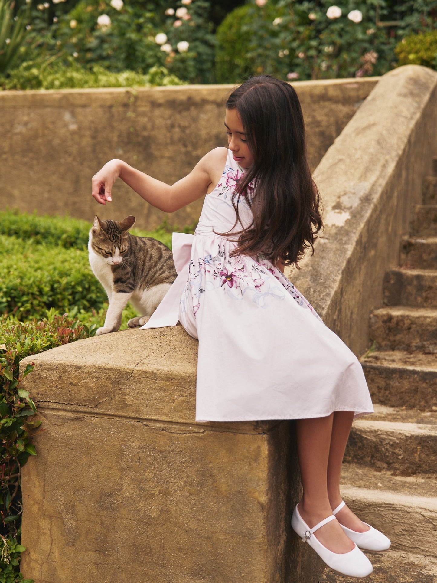Angel & Rocket Pink Elisa Print Bow Waist Dress image 5