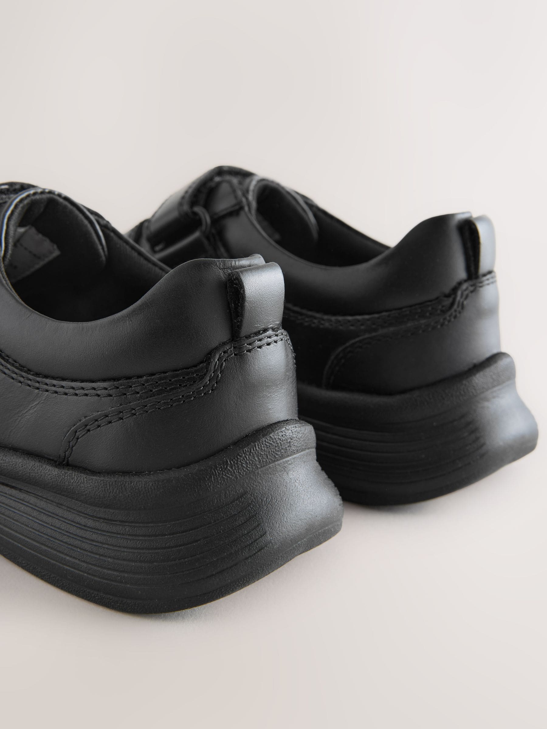Black Football Leather Touch Fastening School Shoes image 4