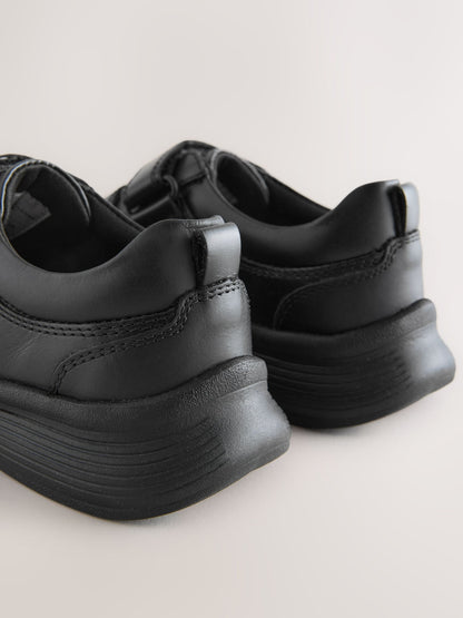 Black Football Leather Touch Fastening School Shoes image 4