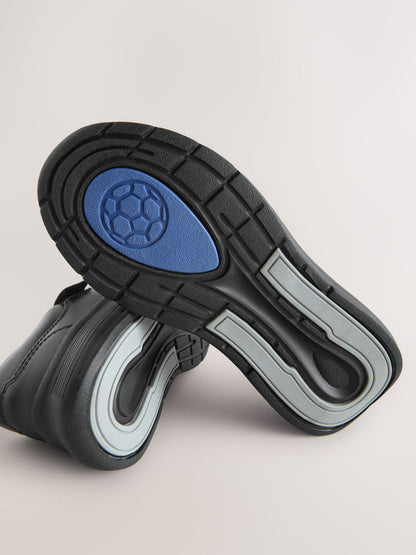 Black Football Leather Touch Fastening School Shoes image 5