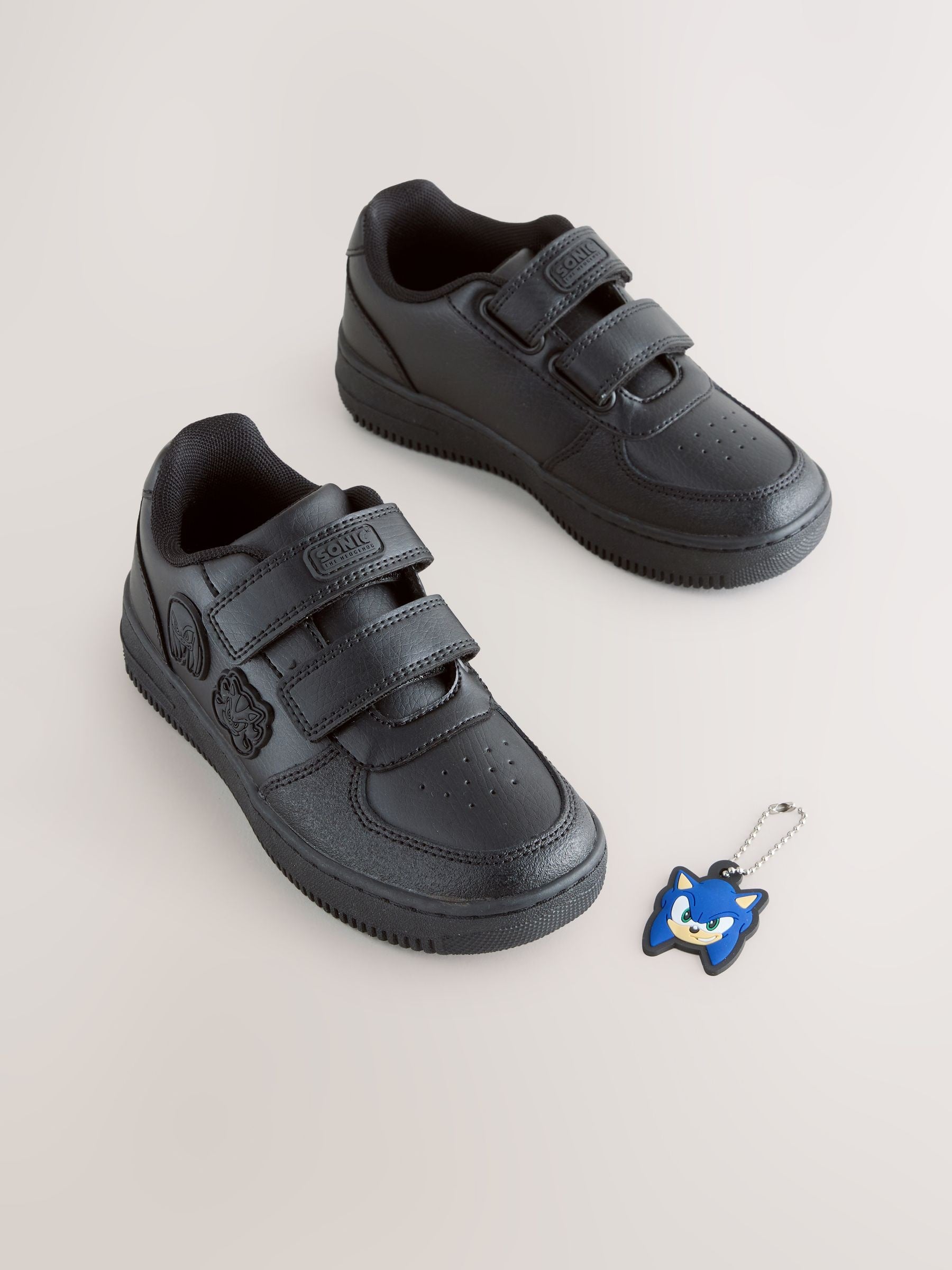 Black Sonic Touch Fastening School Shoes image 2