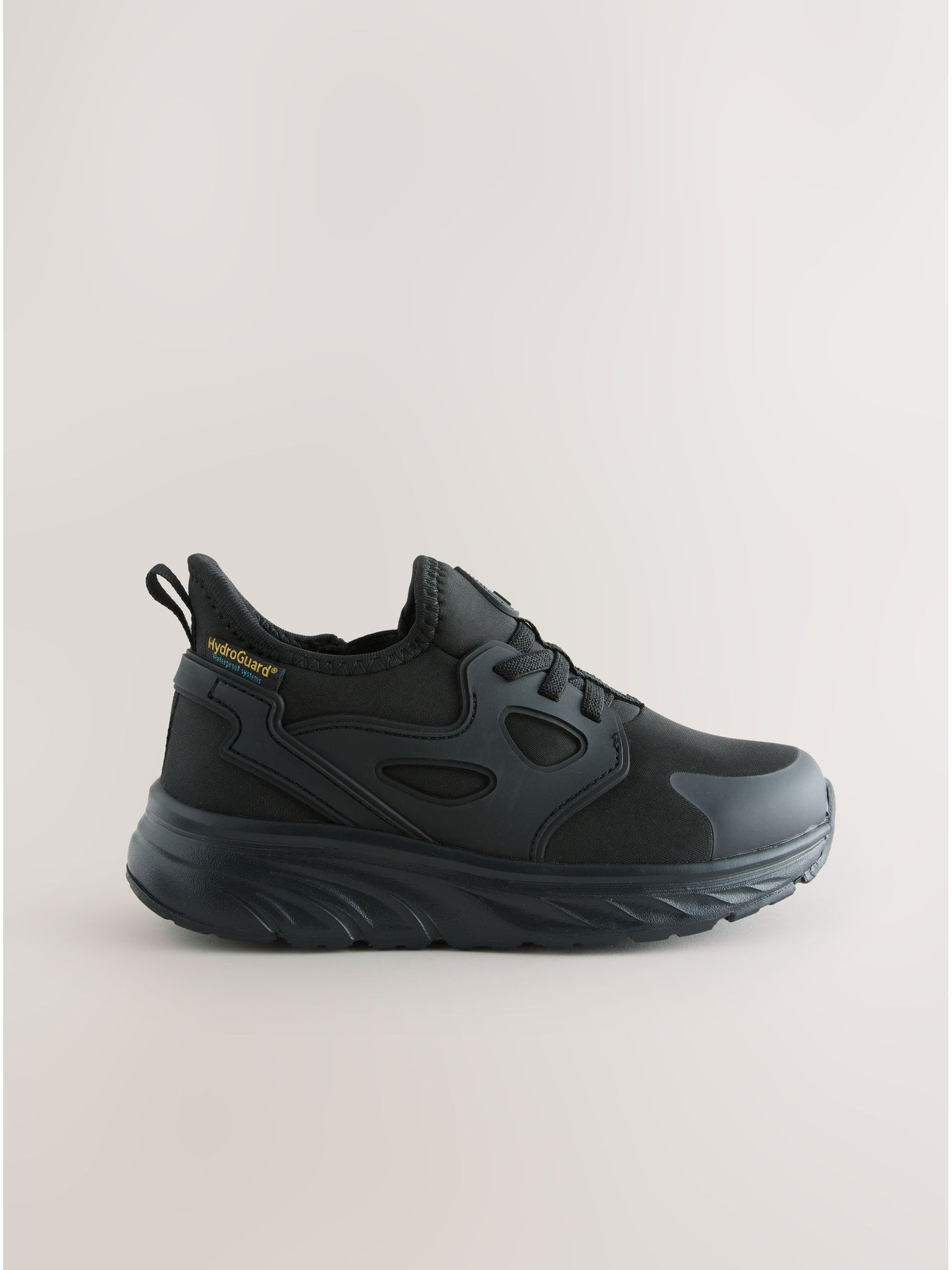Black Elastic Lace Waterproof School Trainers image 2