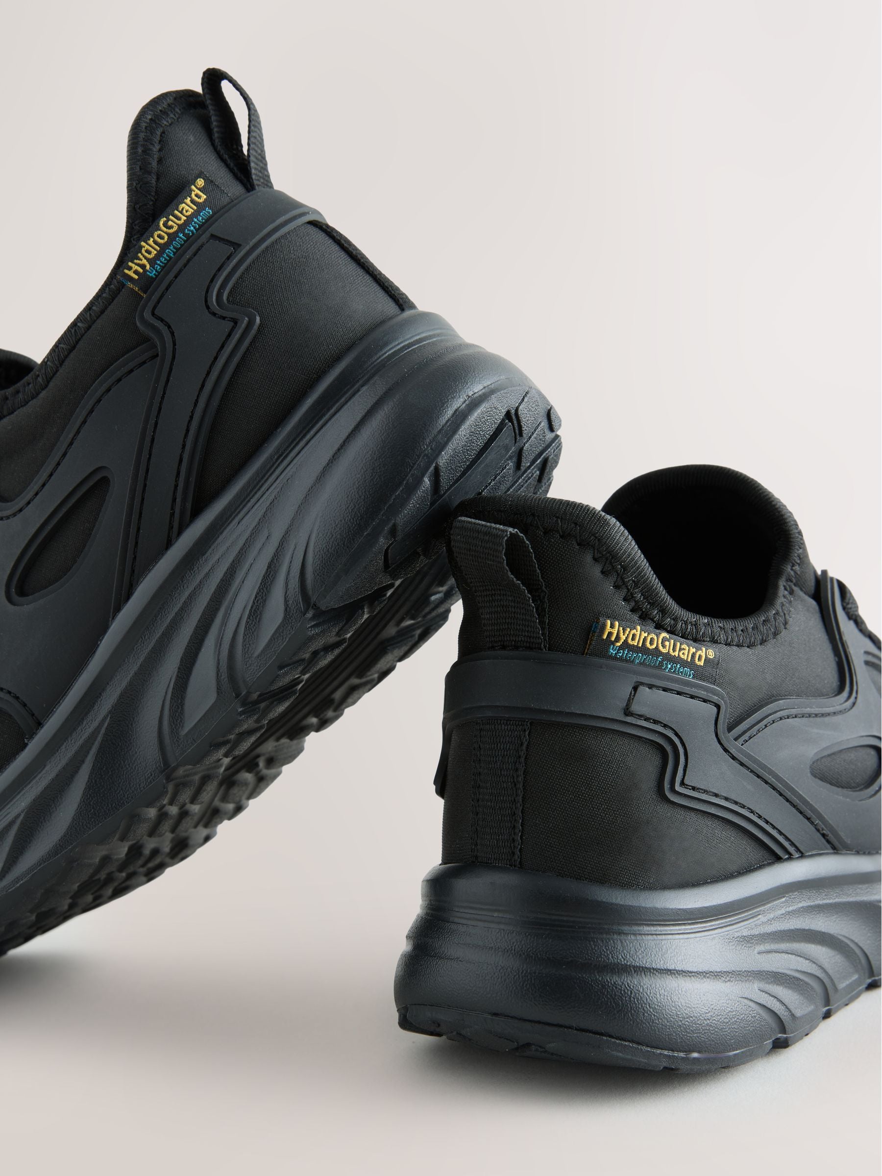 Black Elastic Lace Waterproof School Trainers image 3