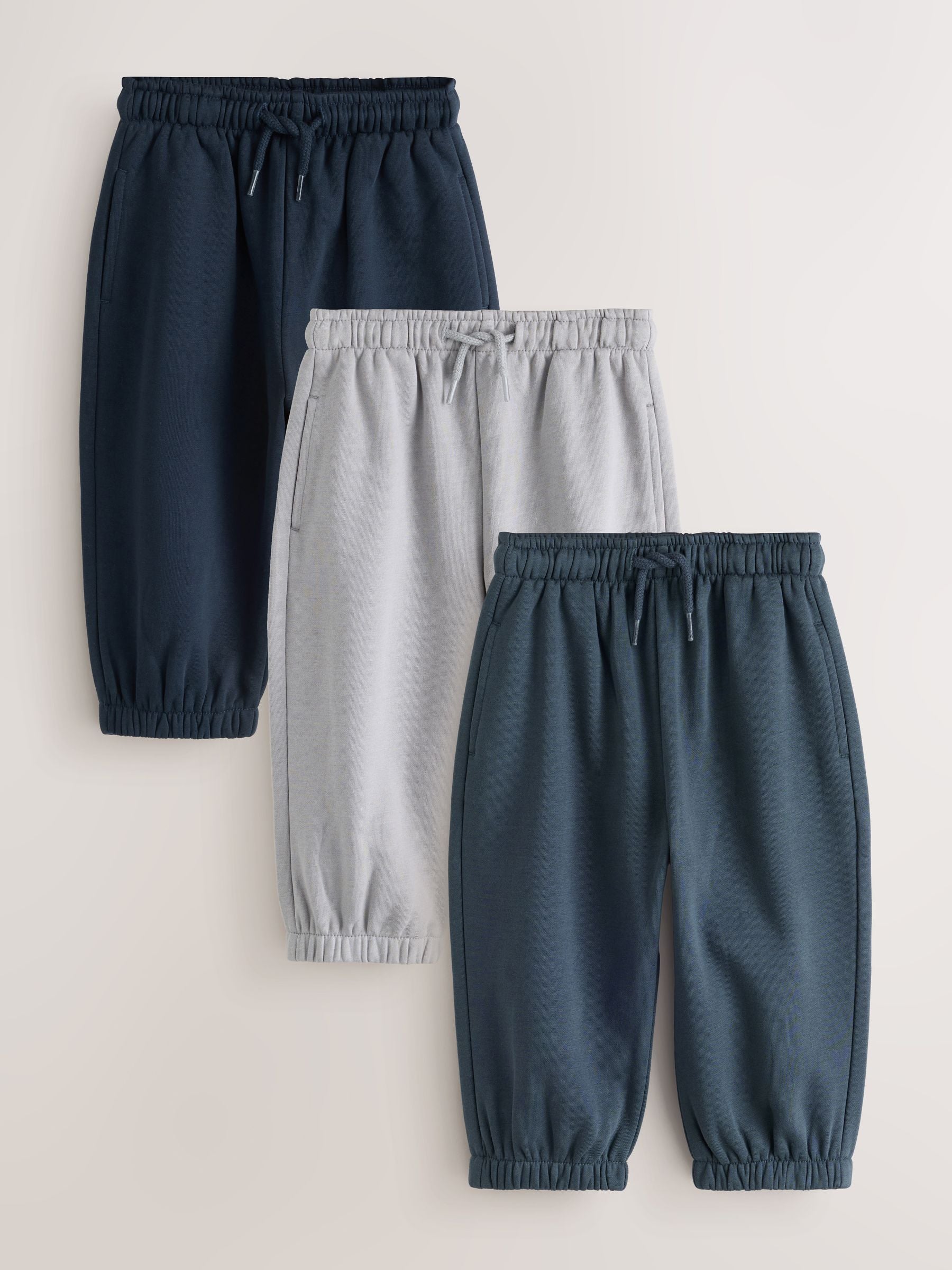 Dsiney Kidz - Blue/Navy Wide Cuffed Joggers 3 Pack (3mths-7yrs) image 1