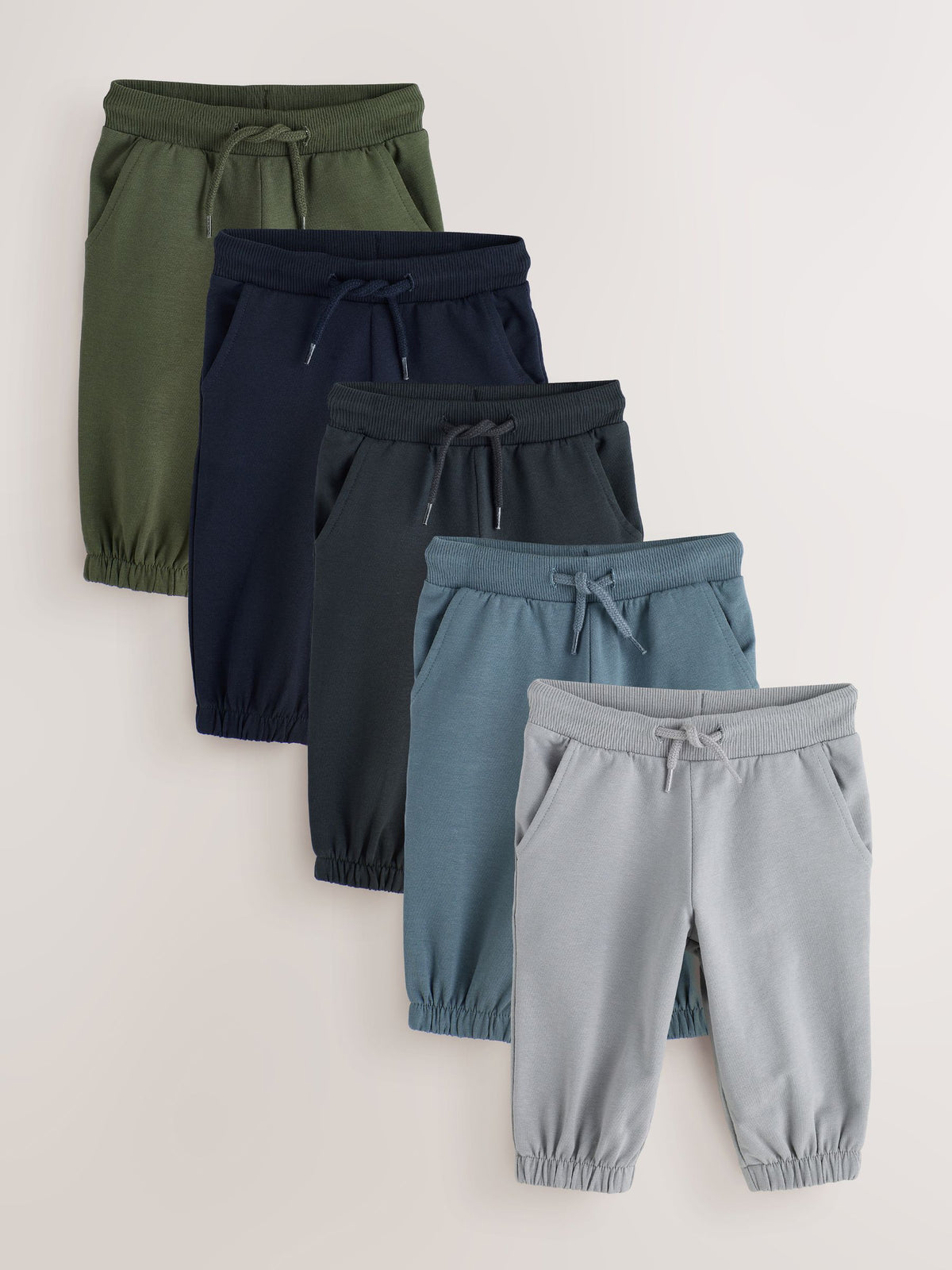 Dsiney Kidz - Grey/Black/Green Regular Fit Joggers 5 Pack (3mths-7yrs) image 1