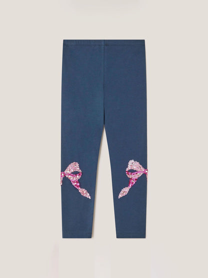 Monsoon Blue Sequin Bow Leggings image 2