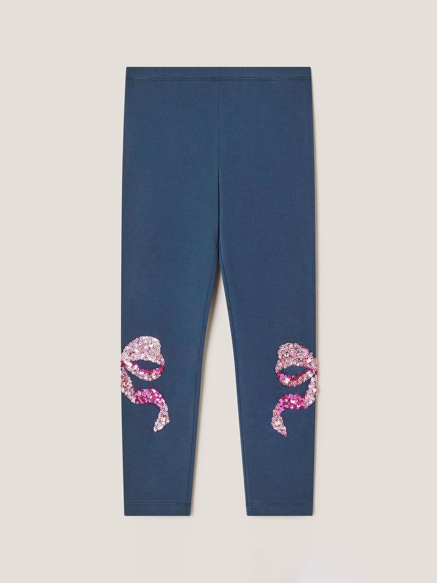 Monsoon Blue Sequin Bow Leggings image 3