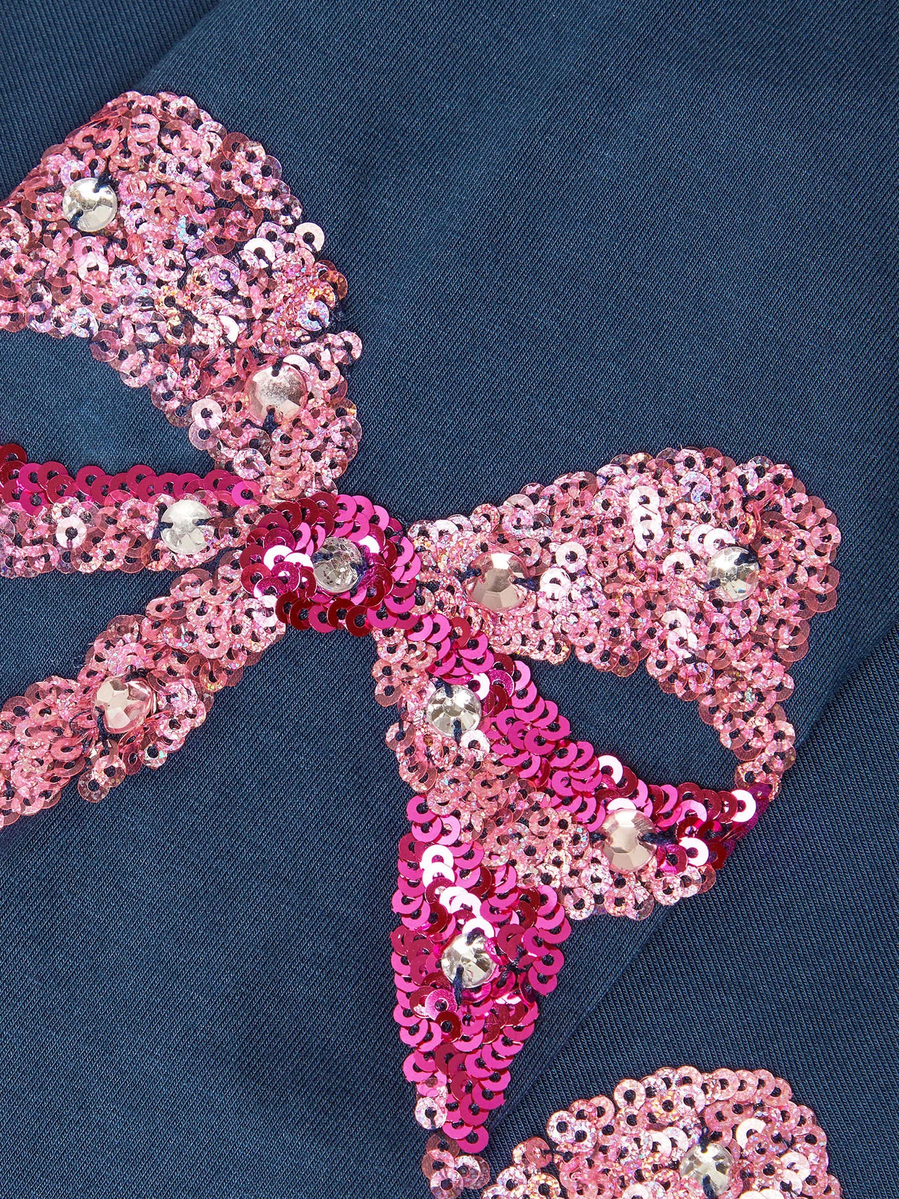 Monsoon Blue Sequin Bow Leggings image 4