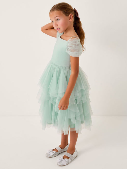 Monsoon Green Scarlet Off The Shoulder Tulle Dress image 1