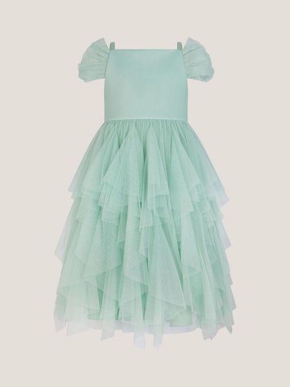 Monsoon Green Scarlet Off The Shoulder Tulle Dress image 2