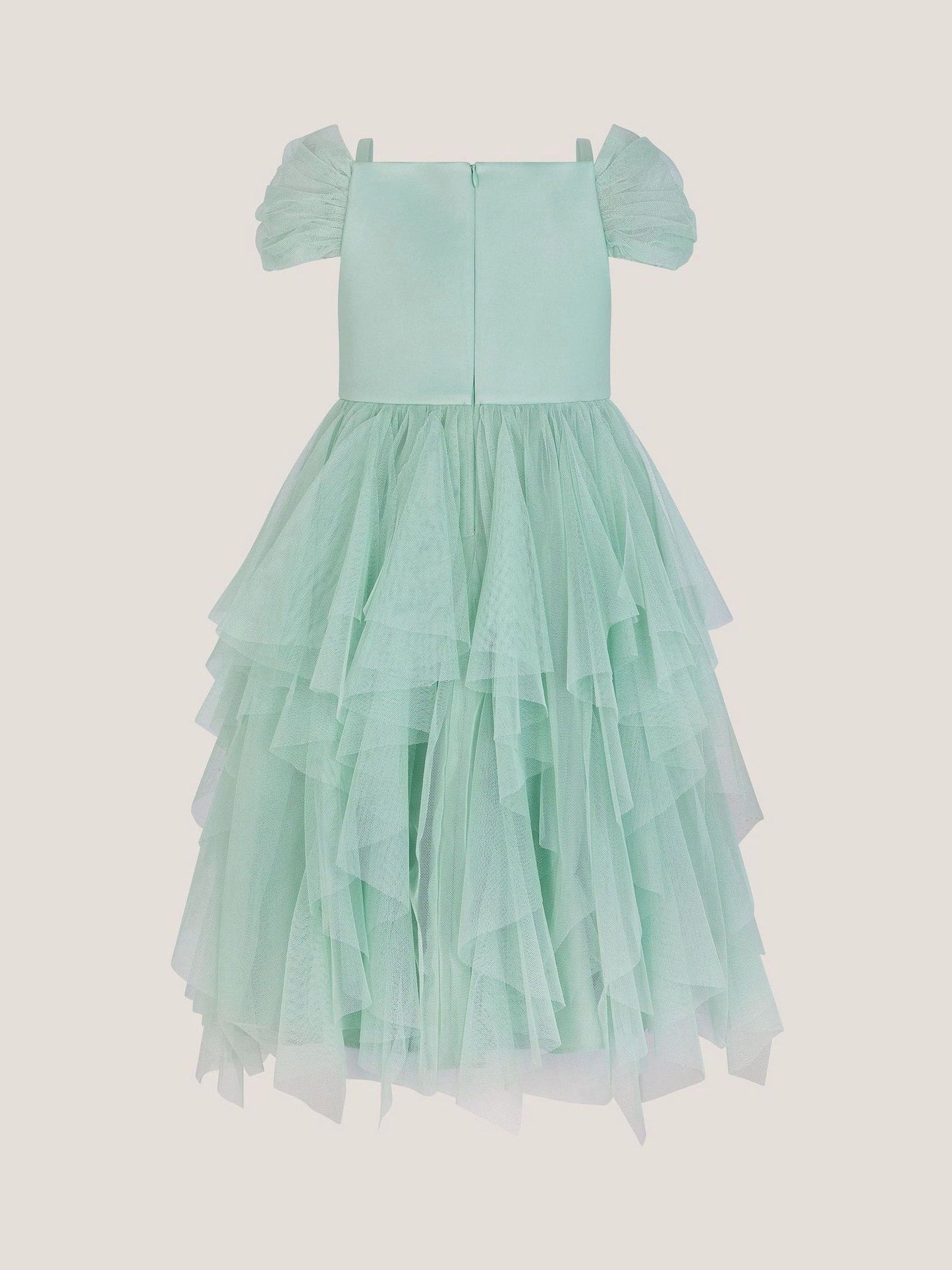Monsoon Green Scarlet Off The Shoulder Tulle Dress image 3