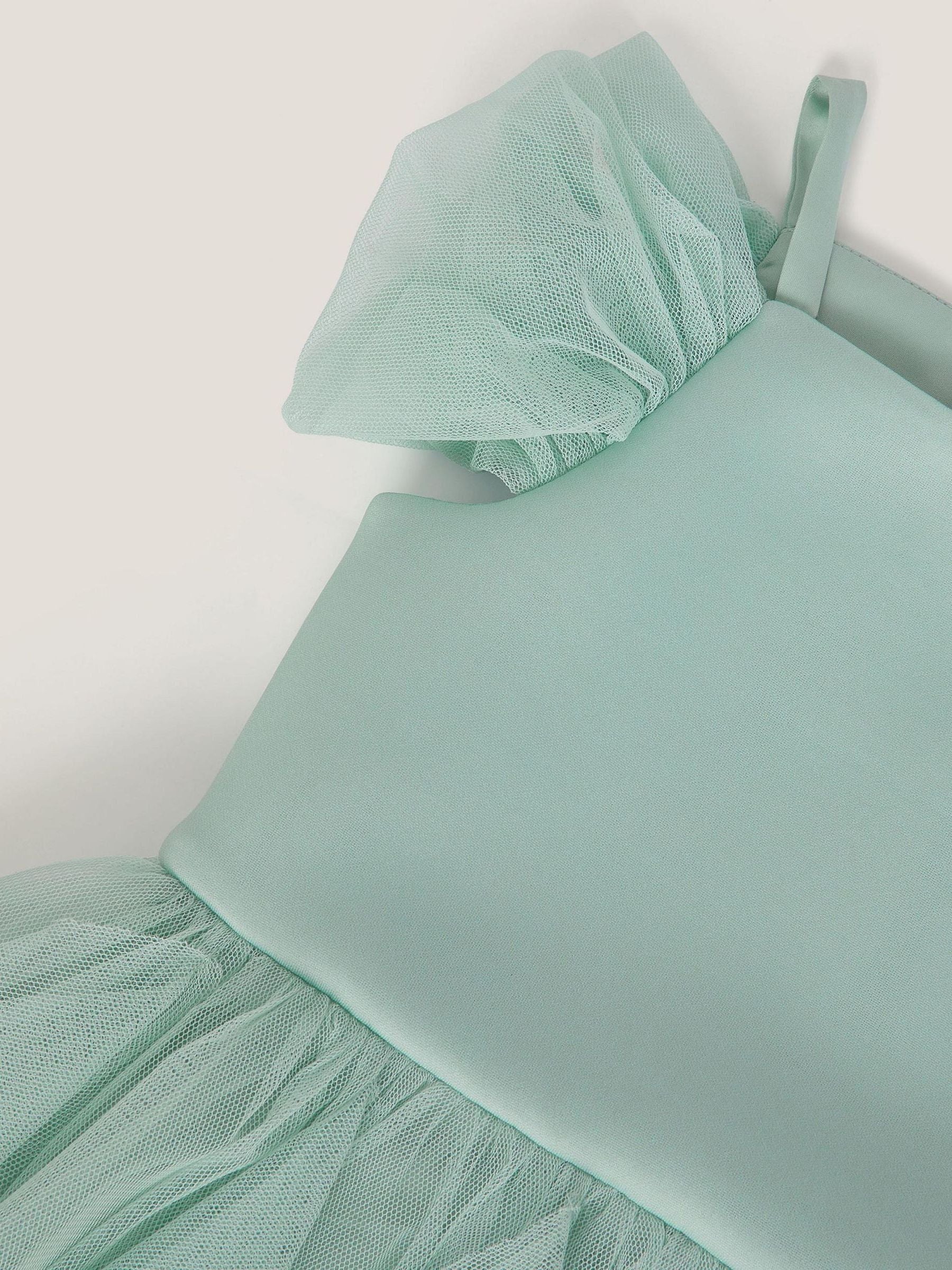 Monsoon Green Scarlet Off The Shoulder Tulle Dress image 4