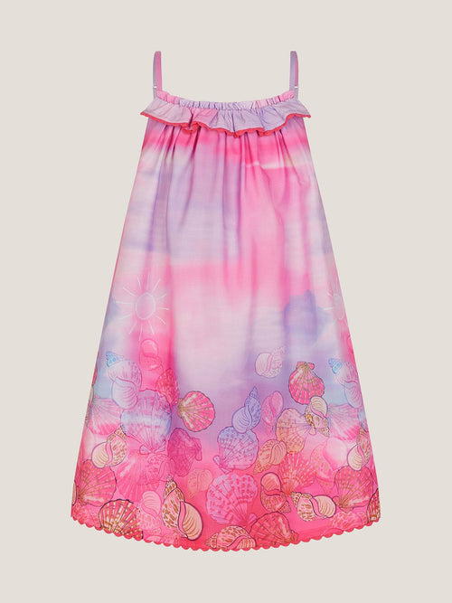 Monsoon Pink Ombré Seashell Print Sun Dress image 1
