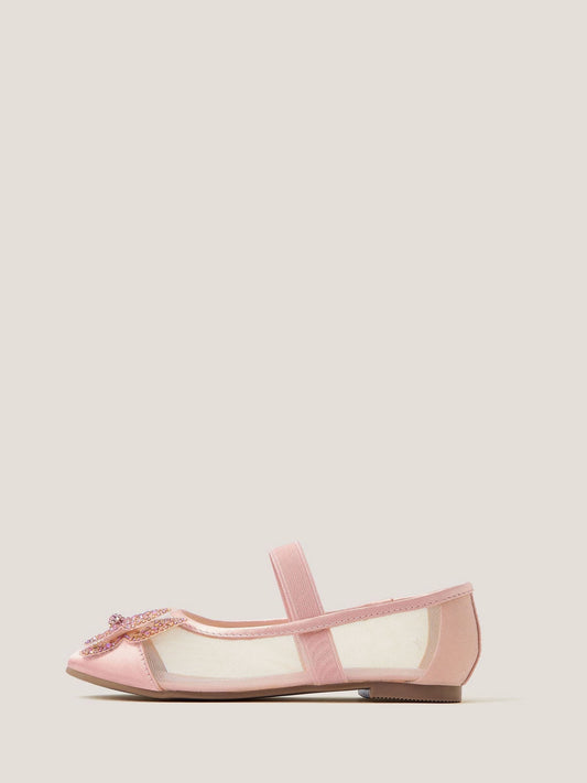 Monsoon Pink Butterfly Mesh Ballet Flats image 1