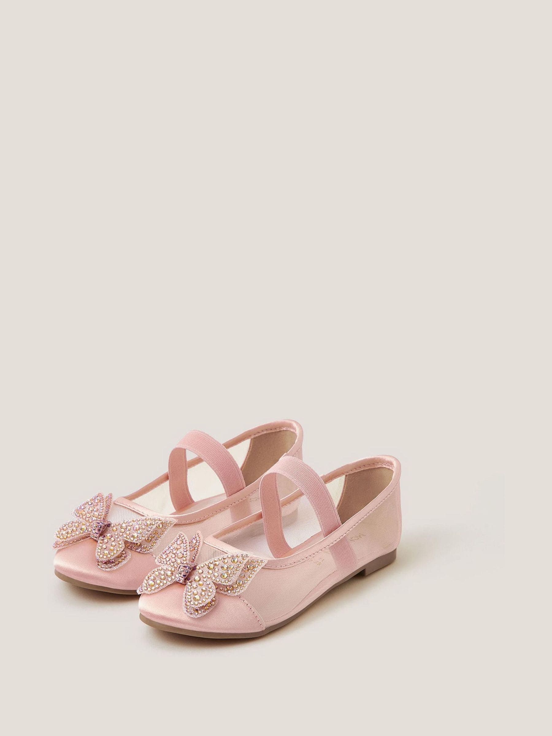 Monsoon Pink Butterfly Mesh Ballet Flats image 3