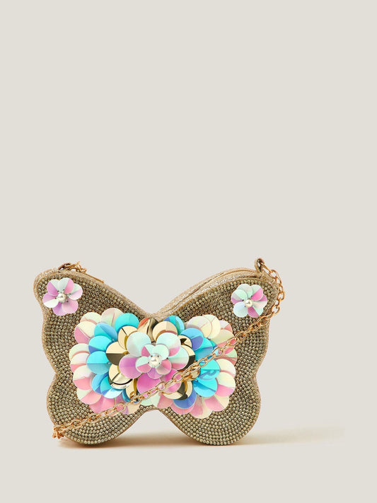 Monsoon Gold Sequin Embellished Butterfly Bag image 1