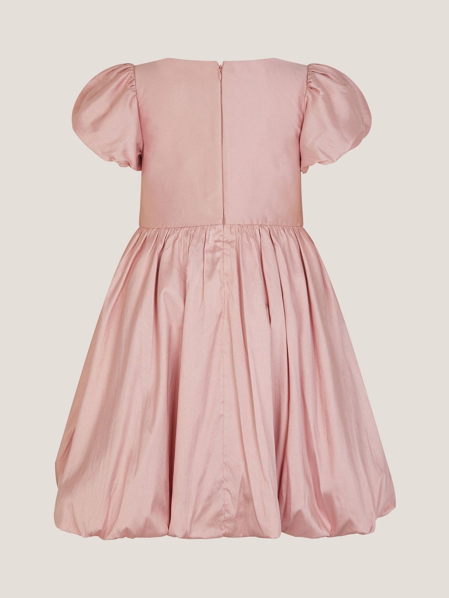 Monsoon Pink Puff Sleeve Velvet Bow Party Dress image 2