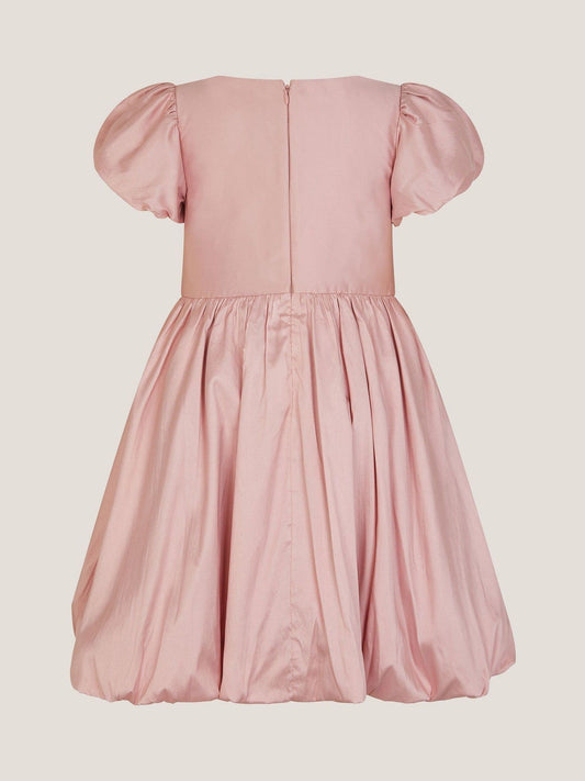 Monsoon Pink Puff Sleeve Velvet Bow Party Dress image 2