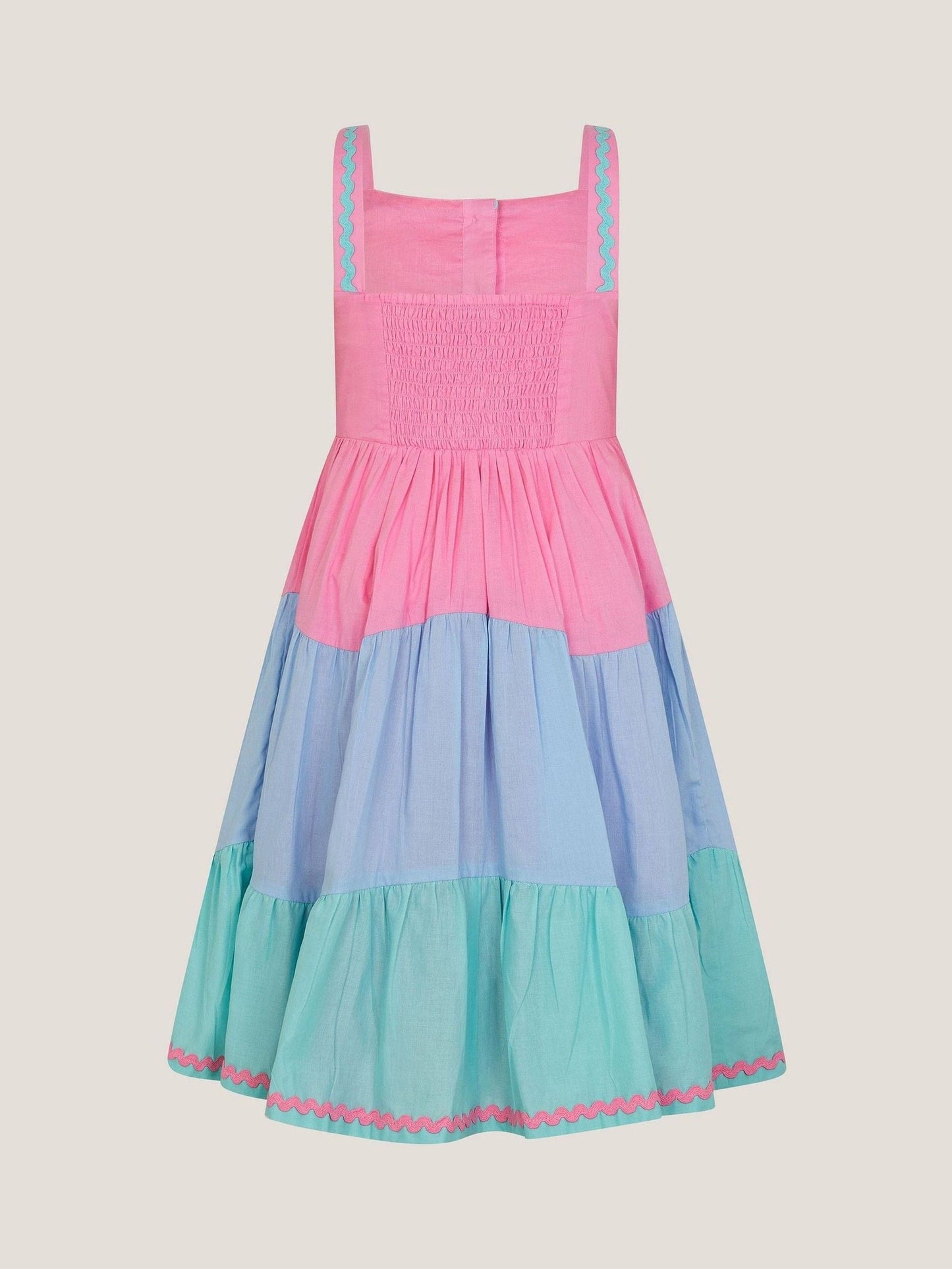 Monsoon Pink Strappy Colour Block Sun Dress image 2