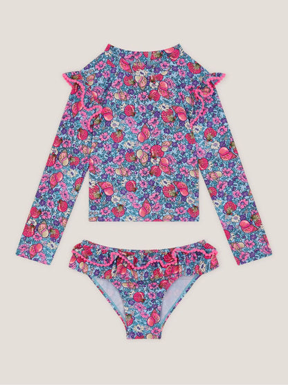 Monsoon Blue Floral Shell Print UPF50+ Long Sleeve Swim Set image 2