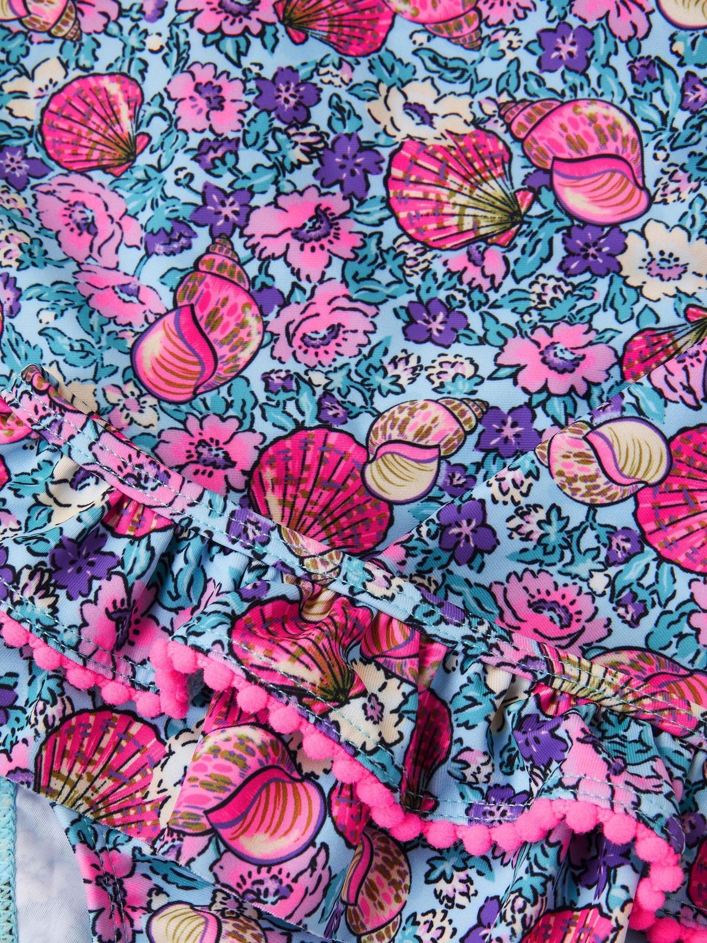 Monsoon Blue Floral Shell Print UPF50+ Long Sleeve Swim Set image 3