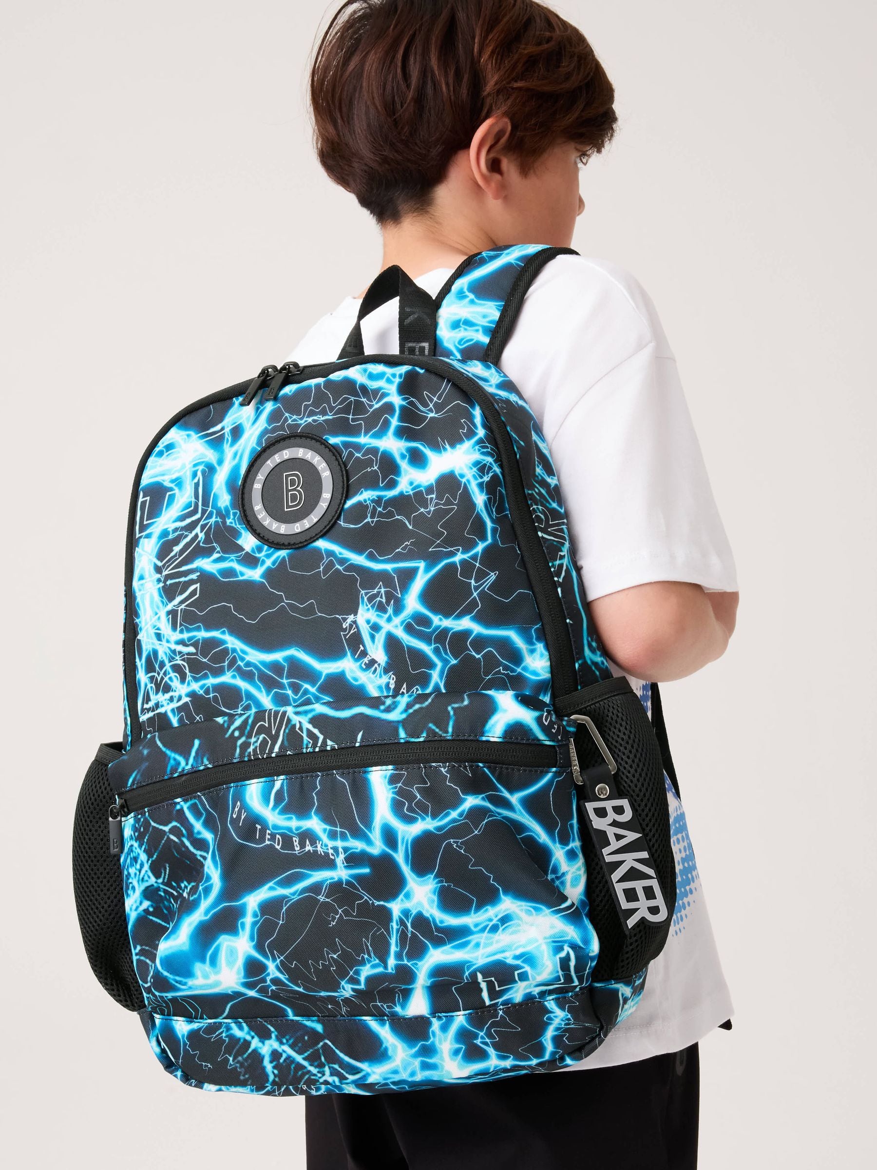 Baker by Ted Baker Blue Back To School Childrens Lightning Storm Backpack image 1