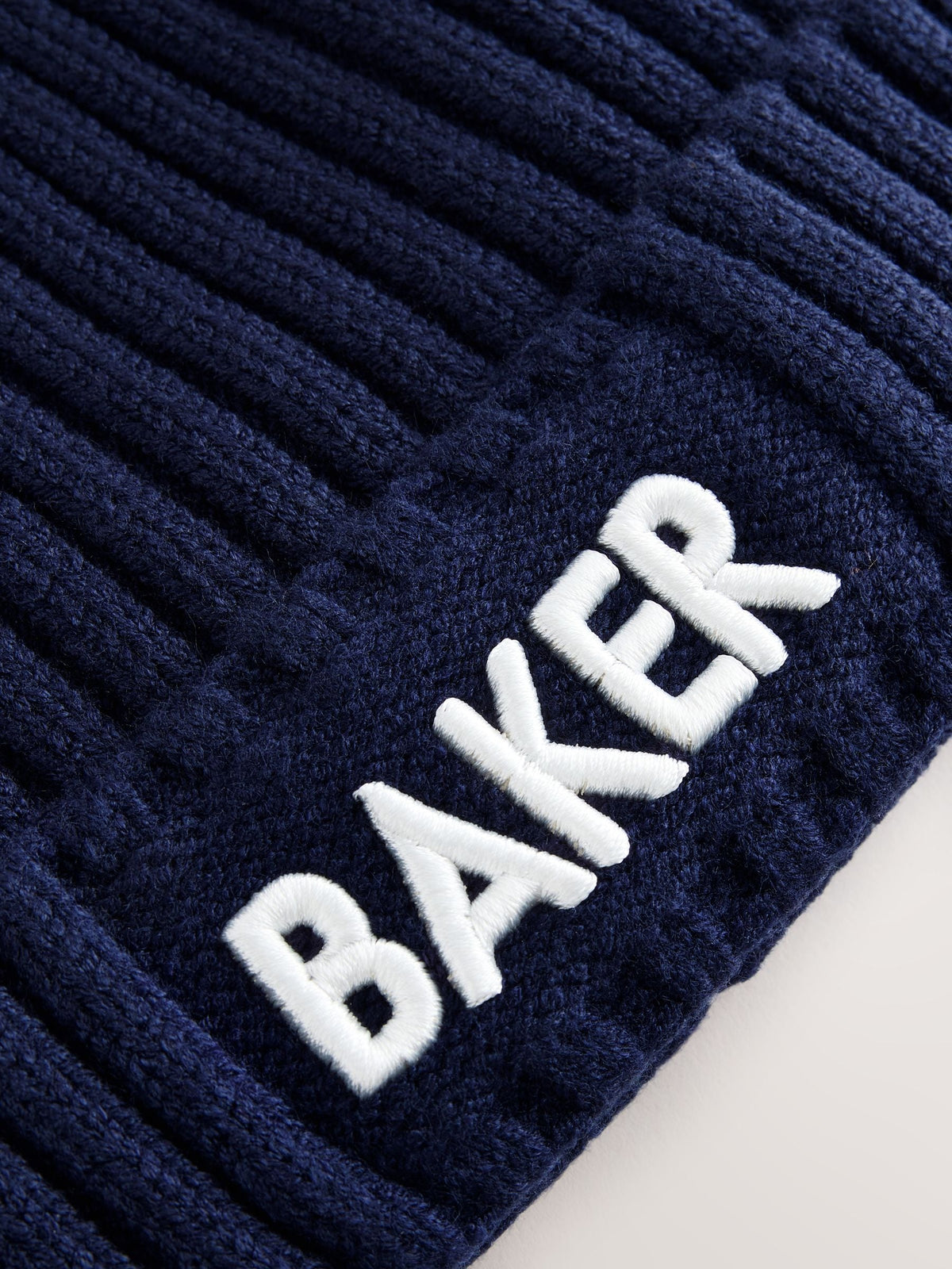 Dsiney Kidz - Baker by Ted Baker Navy Logo Knitted Pom Hat and Mittens Set image 2