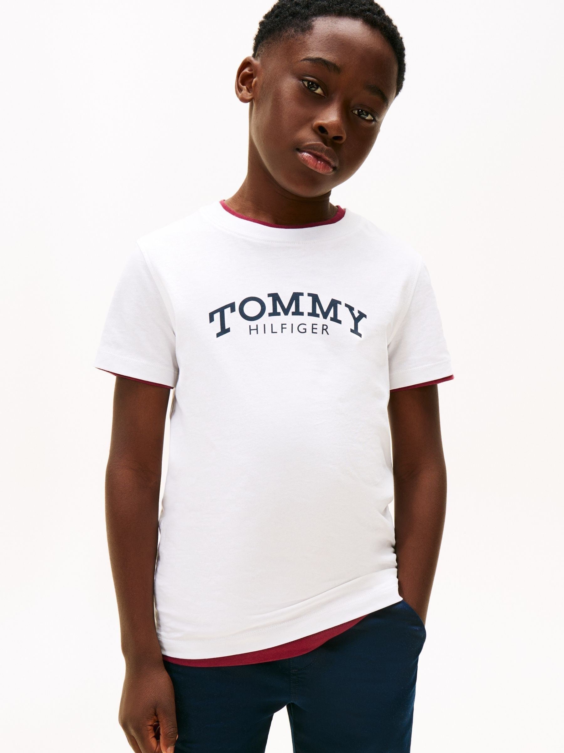 Dsiney Kidz - Tommy Hilfiger White Logo Print T-Shirt image 1