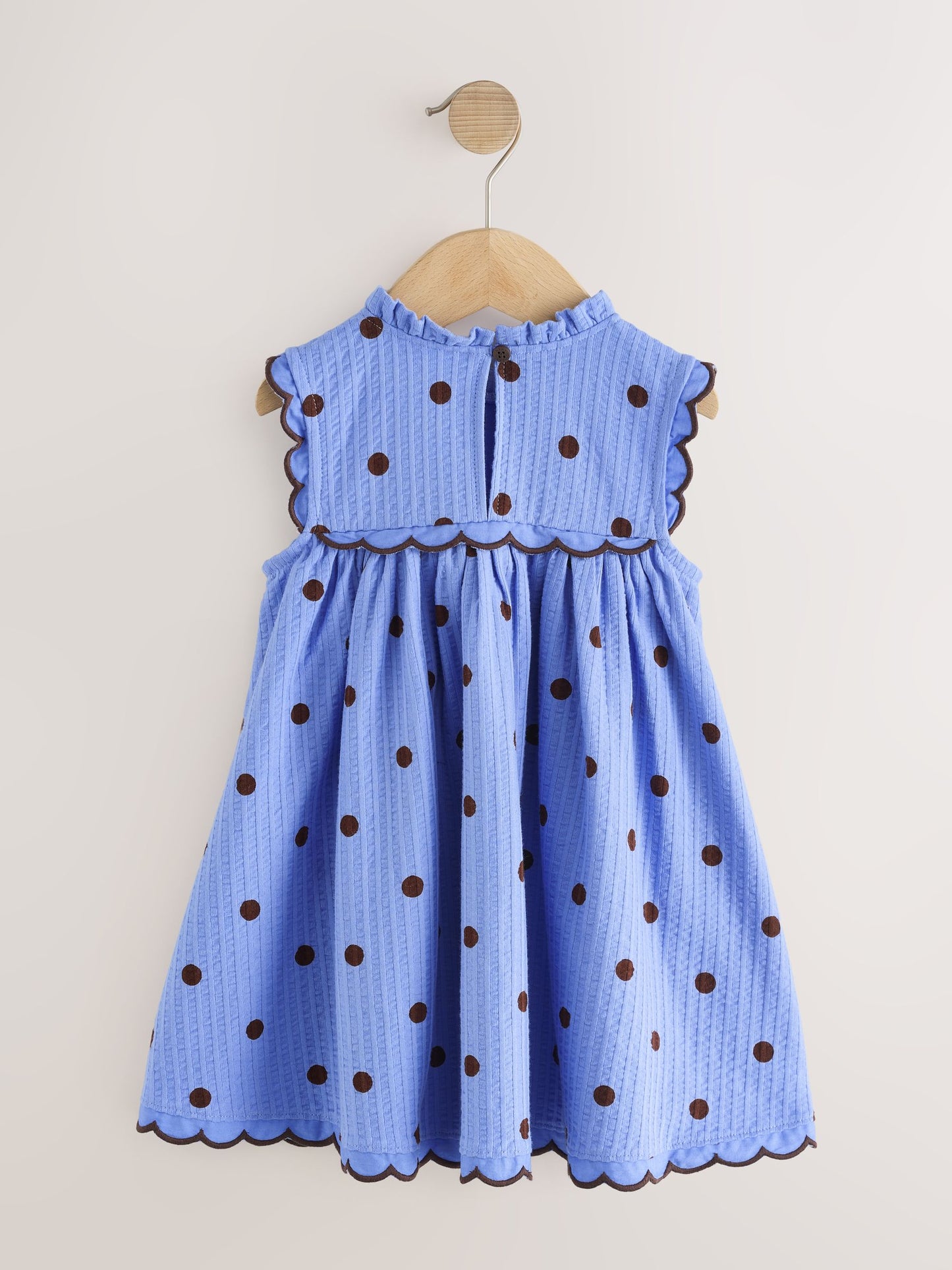 Dsiney Kidz - Blue Spot Sleeveless Scallop Detail Summer Dress (3mths-7yrs) image 6