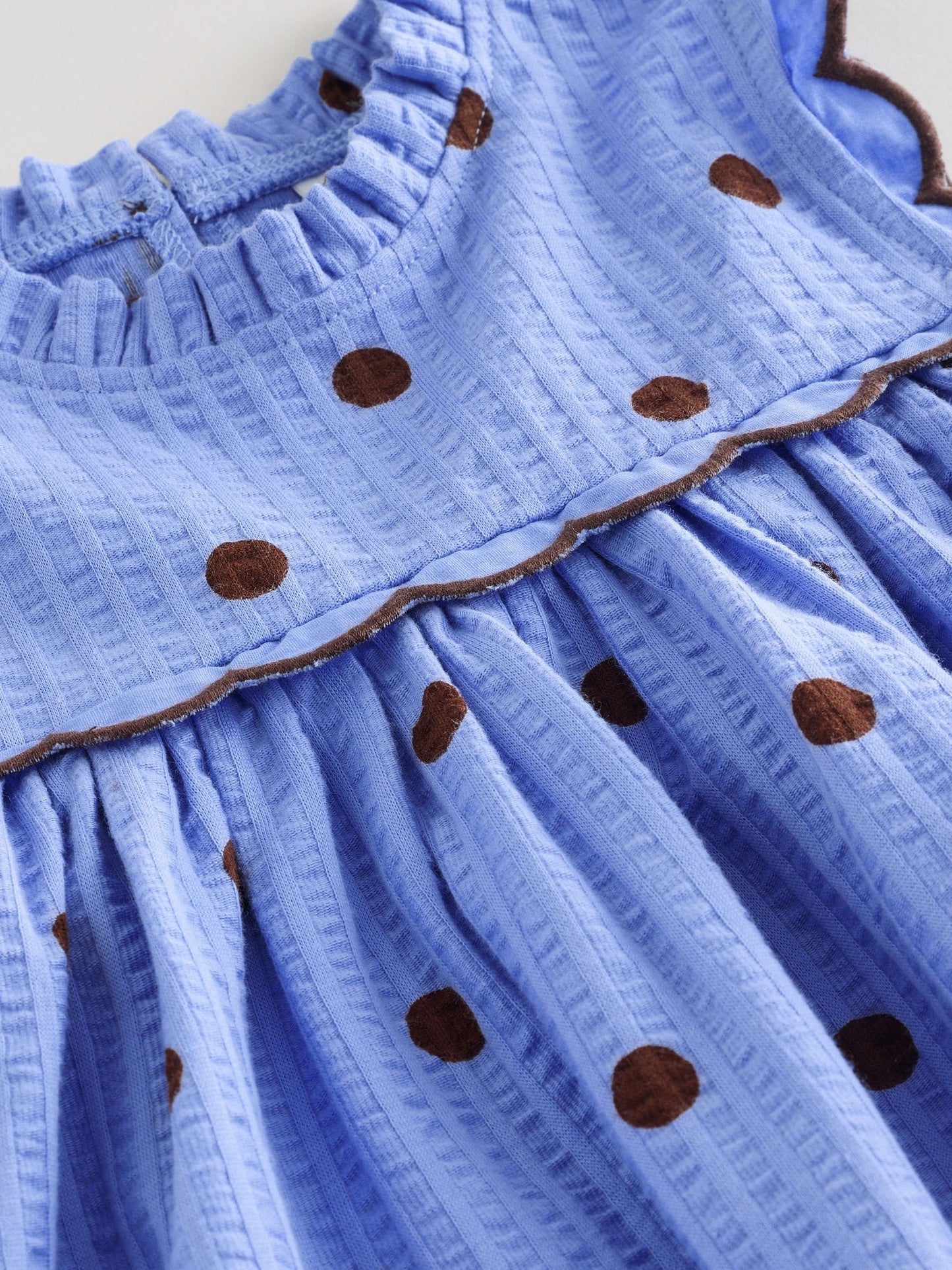 Dsiney Kidz - Blue Spot Sleeveless Scallop Detail Summer Dress (3mths-7yrs) image 7