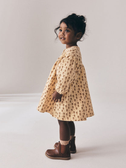 Dsiney Kidz - Neutral Floral Long Puff Sleeve Dress (3mths-7yrs) image 4