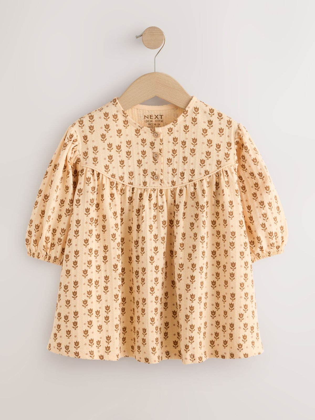 Dsiney Kidz - Neutral Floral Long Puff Sleeve Dress (3mths-7yrs) image 6