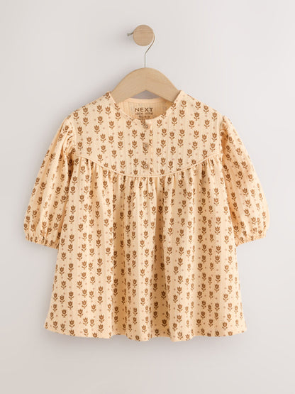 Dsiney Kidz - Neutral Floral Long Puff Sleeve Dress (3mths-7yrs) image 6