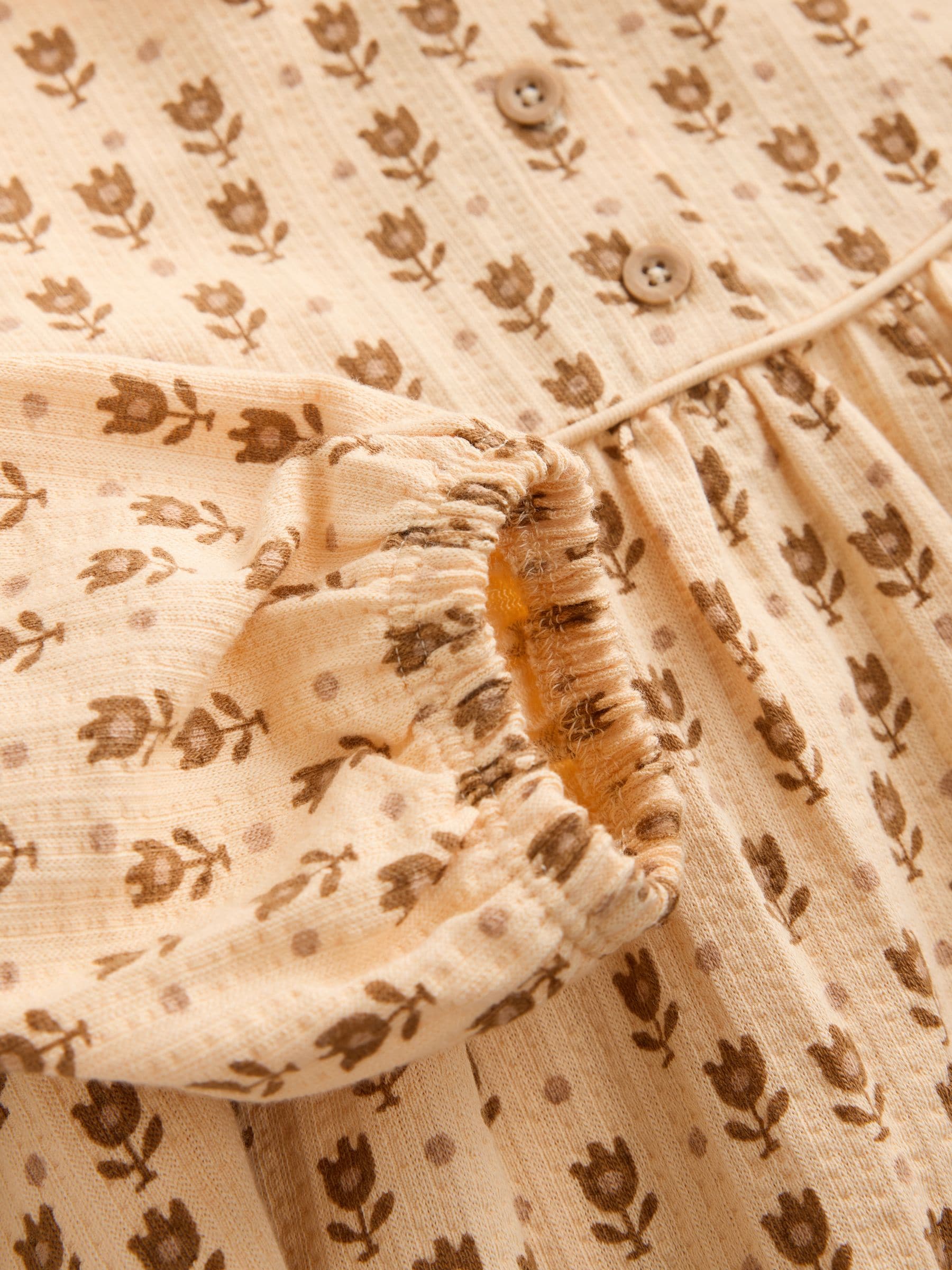 Dsiney Kidz - Neutral Floral Long Puff Sleeve Dress (3mths-7yrs) image 8