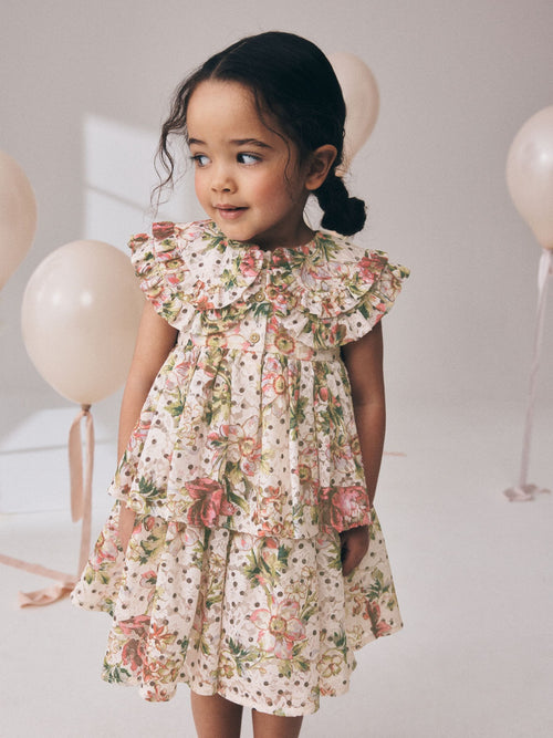 Dsiney Kidz - Floral Sleeveless Lace Collar Tiered Dress (3mths-7yrs) image 1