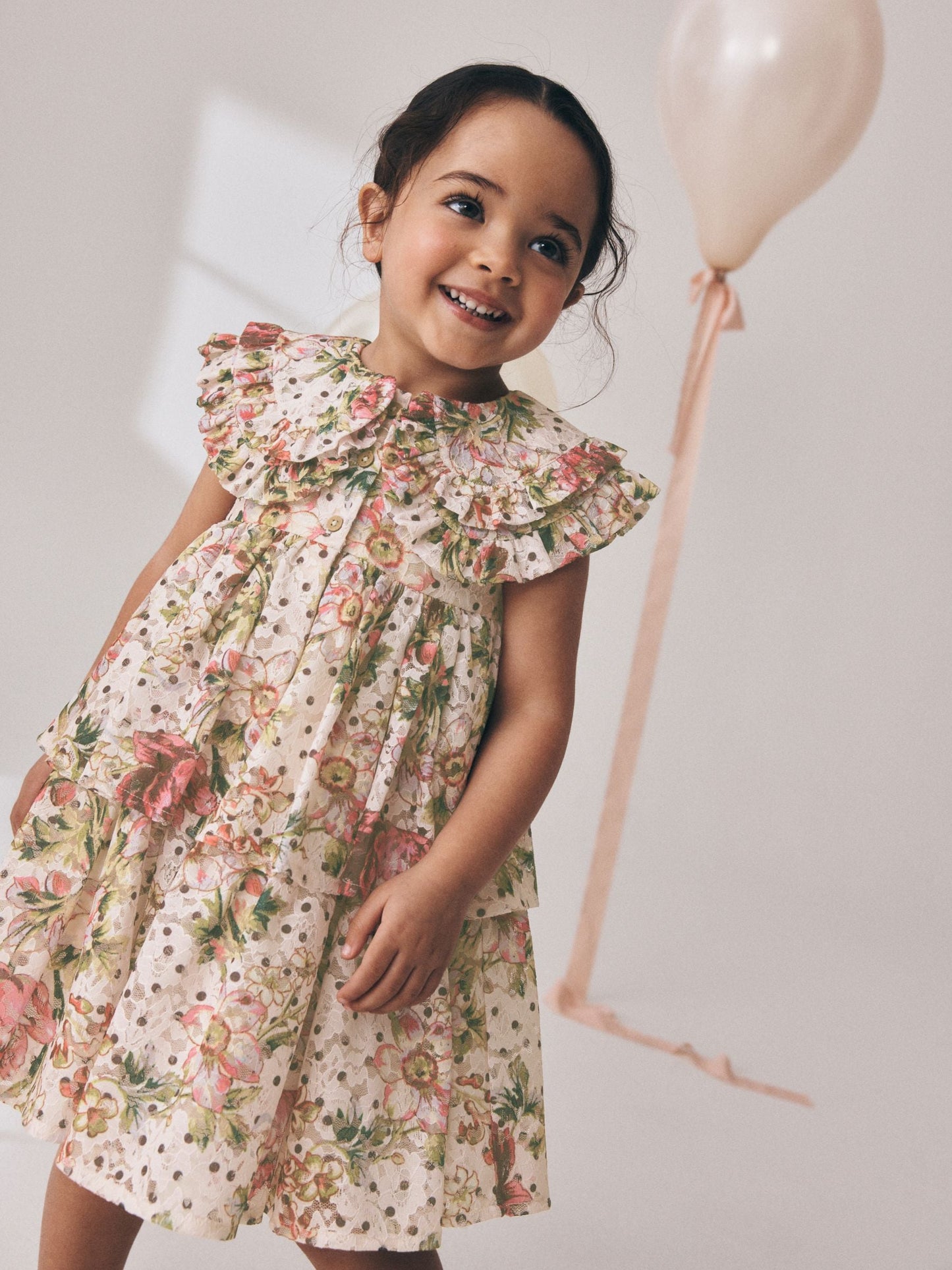 Floral Sleeveless Lace Collar Tiered Dress (3mths-7yrs) image 2