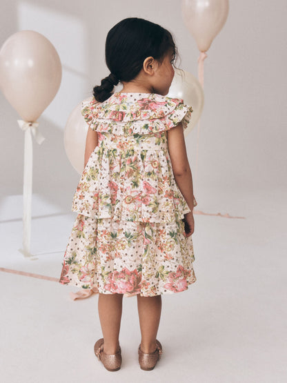 Floral Sleeveless Lace Collar Tiered Dress (3mths-7yrs) image 4