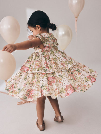 Floral Sleeveless Lace Collar Tiered Dress (3mths-7yrs) image 5