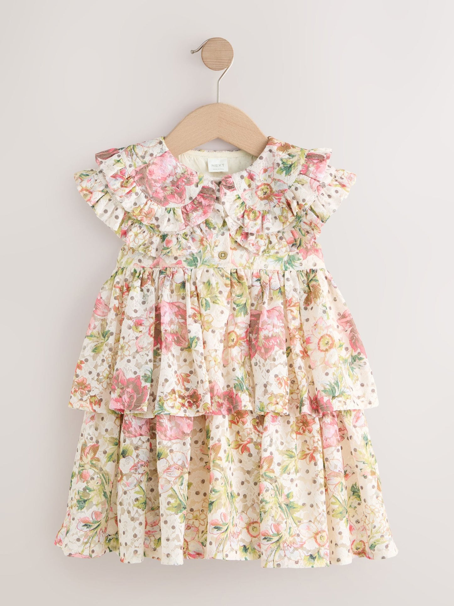 Floral Sleeveless Lace Collar Tiered Dress (3mths-7yrs) image 6