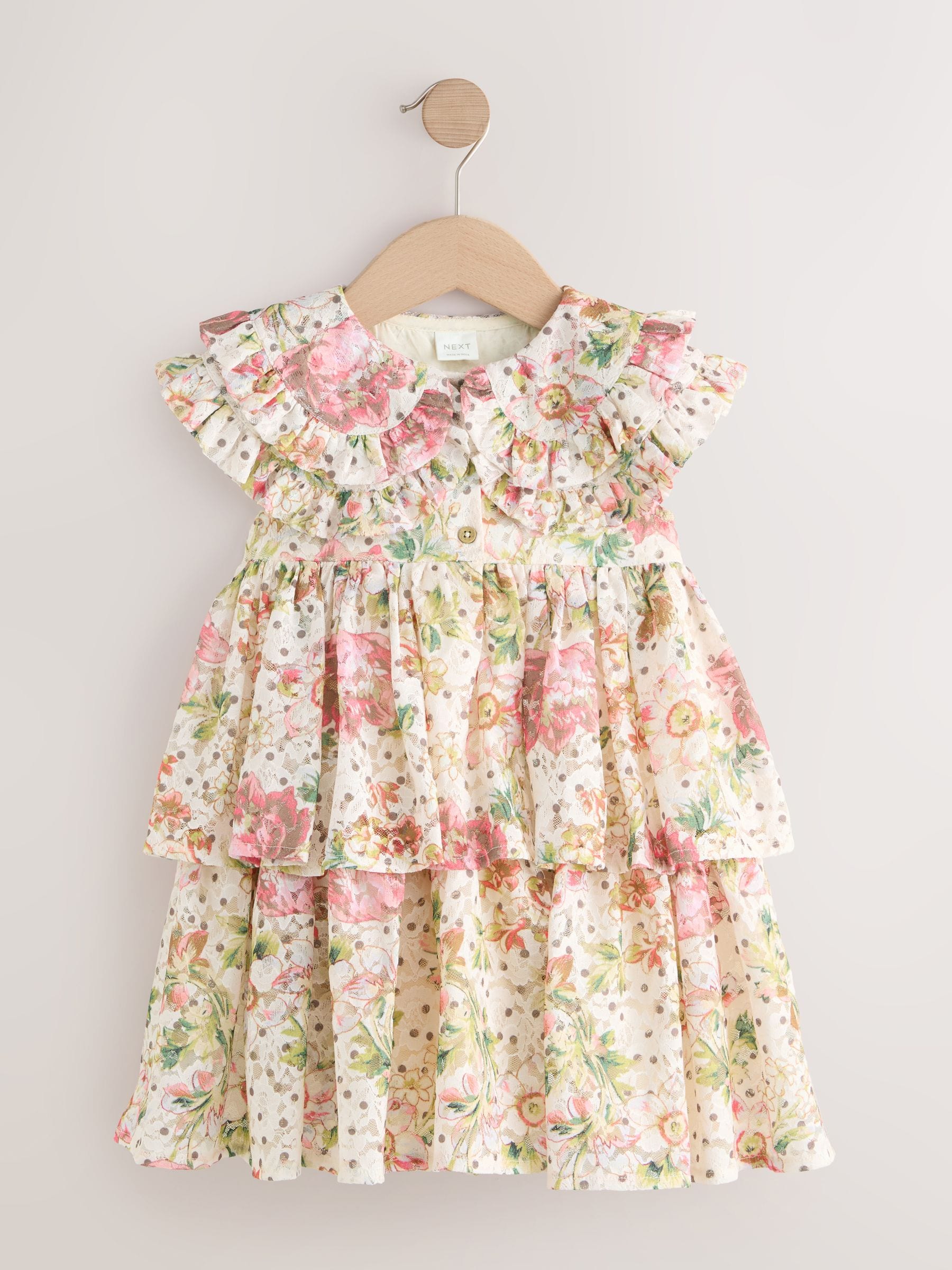 Floral Sleeveless Lace Collar Tiered Dress (3mths-7yrs) image 6