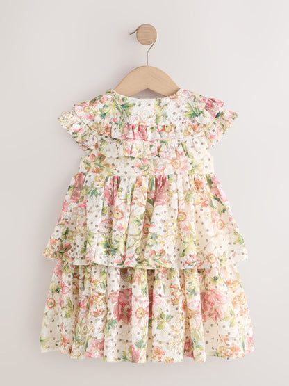 Floral Sleeveless Lace Collar Tiered Dress (3mths-7yrs) image 7