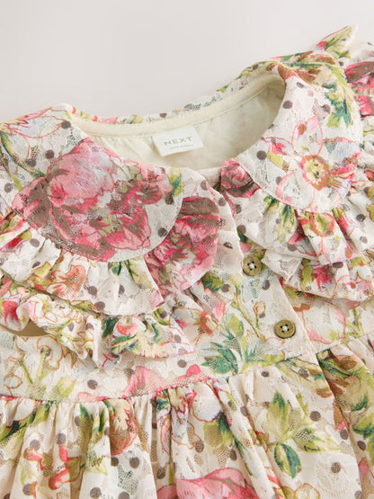 Floral Sleeveless Lace Collar Tiered Dress (3mths-7yrs) image 8