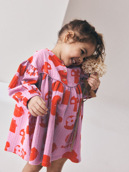 Dsiney Kidz - Purple Long Puff Sleeve Dress (3mths-7yrs) image 2